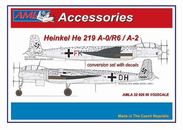Heinkel He219A-0, He219A-2 conversion set (Revell)  AMLA32026