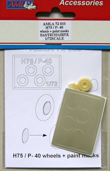 Curtiss P40/P36/H75 Hawk Wheels and Masks  AMLA72033