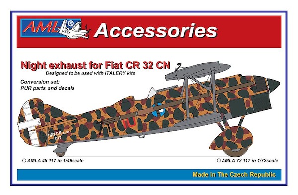 Fiat CR.32 CN night exhausts (Italeri, Supermodell)  AMLA72117