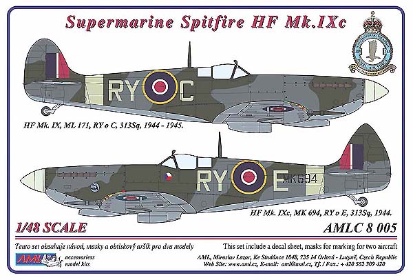 Spitfire HF MkIXc (RY-C and RY-E 313sq RAF) AMLC48-005