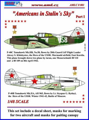 Curtiss P40B/C Tomahawk, Americans in Stalins sky part 1 Die cut masks AMLC8-001