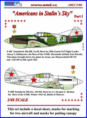 Curtiss P40B/C Tomahawk, Americans in Stalins sky part 1  Die cut masks  AMLC8-001