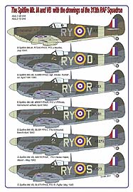 The Spitfire Mk.IA and VB with the drawings of the 313th RAF Squadron  AMLD72046