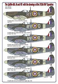 The Spitfire Mk.IA and VB with the drawings of the 313th RAF Squadron AMLD72046