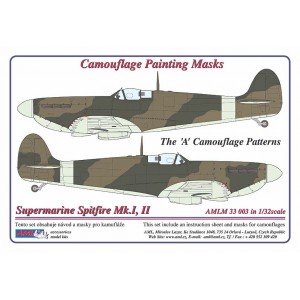 Camouflage Painting masks Spitfire Mk.I/II "A" scheme patterns  AMLM33003