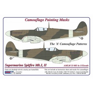 Camouflage Painting masks Spitfire Mk.I/II "A" scheme patterns AMLM33003