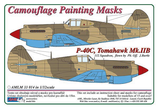 Camouflage Painting masks Curtiss P40C Tomahawk MKIIb AMLM33014
