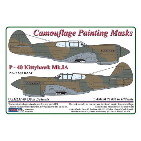 Camouflage Painting masks Curtiss P40E Kittyhawk MK1a AMLM33015