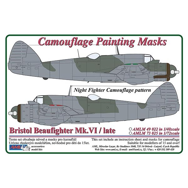 Camouflage Painting masks Bristol Beaufighter MKVI / Late  AMLM49022