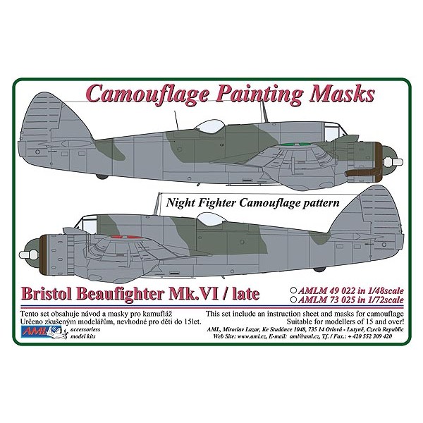 Camouflage Painting masks Bristol Beaufighter MKVI / Late AMLM49022