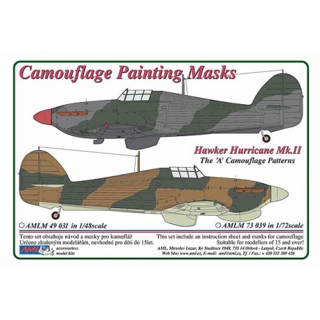 Camouflage Painting masks Hawker Hurricane MKII (A Camouflage)  AMLM49031