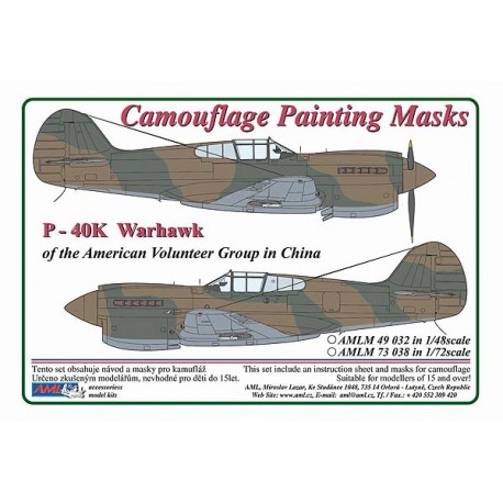 Camouflage Painting masks P40K Warhawk (AVG China Camouflage)  AMLM49032