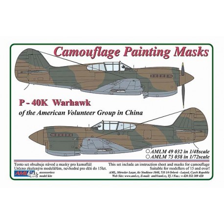 Camouflage Painting masks P40K Warhawk (AVG China Camouflage) AMLM49032
