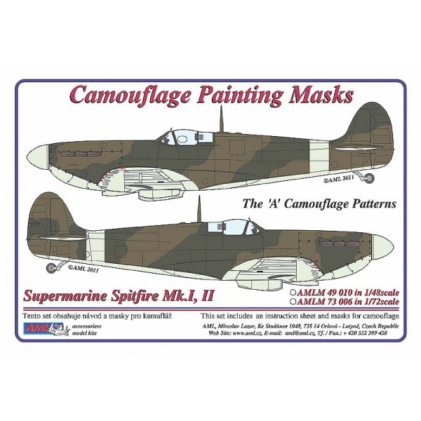 Camouflage Painting masks Spitfire Mk.I/II "A" scheme patterns AMLM73006