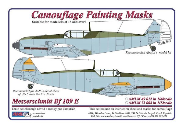 Camouflage Painting masks Messerschmitt BF109E (JG5) AMLM73008