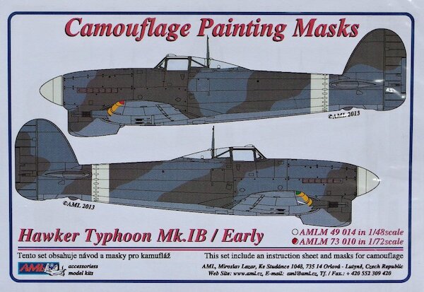 Camouflage Painting masks Hawker Typhoon MK1b/Early AMLM73010