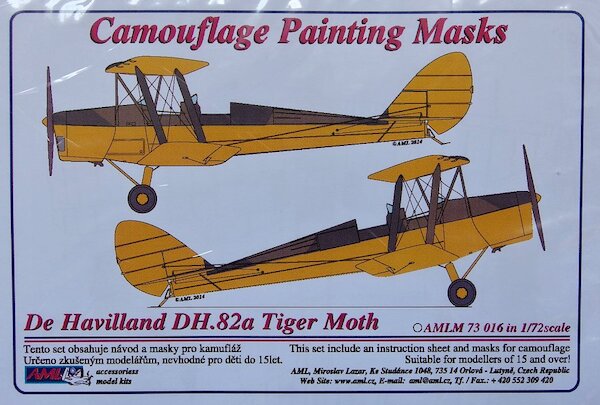 Camouflage Painting masks De Havilland DH82a Tiger Moth (airfix) AMLM73016