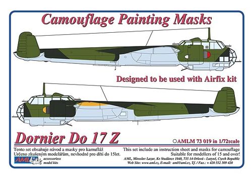 Camouflage Painting masks Dornier Do17Z (Airfix) AMLM73019