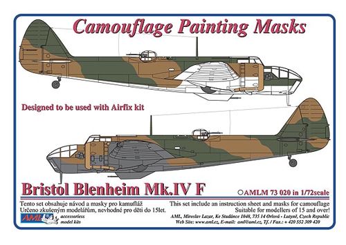 Camouflage Painting masks Bristol Blenheim MKIV (Airfix) AMLM73020