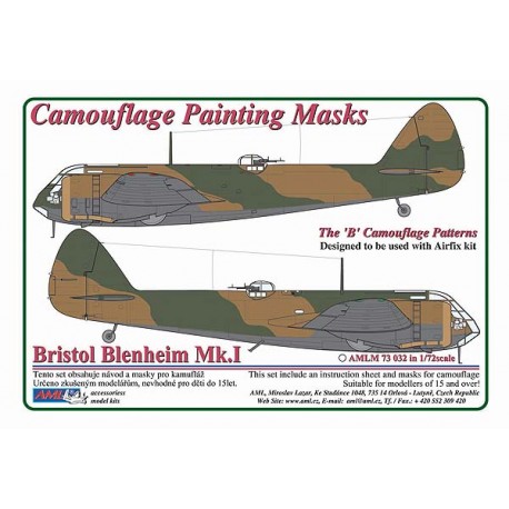 Camouflage Painting masks Bristol Blenheim MKI 'B Pattern" (Airfix) AMLM73032