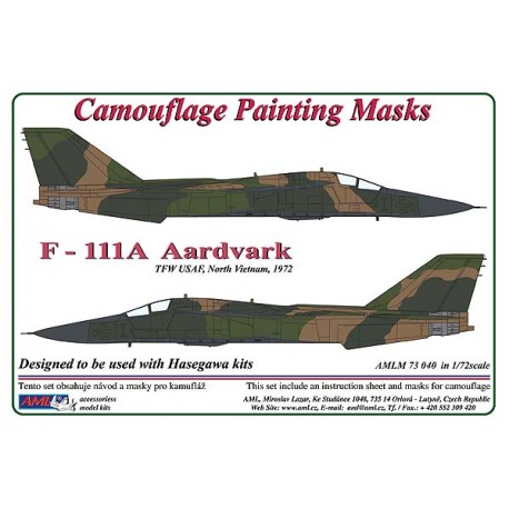 Camouflage Painting masks F111A Aardvark (Hasegawa) AMLM73040