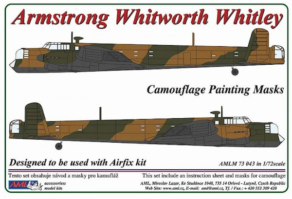Camouflage Painting masks Armstrong Whitworth Whitley (Airfix) AMLM73043
