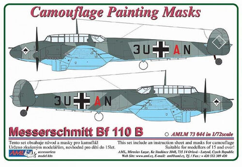 Camouflage Painting masks Messerschmitt BF110B (Eduard with AML) AMLM73044