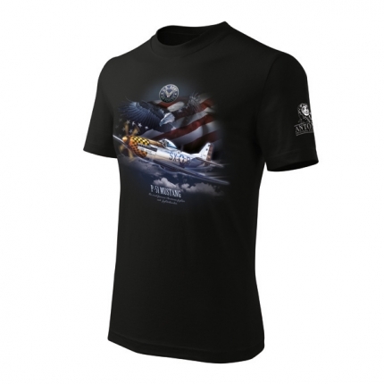 T-shirt with aircraft P-51 MUSTANG  