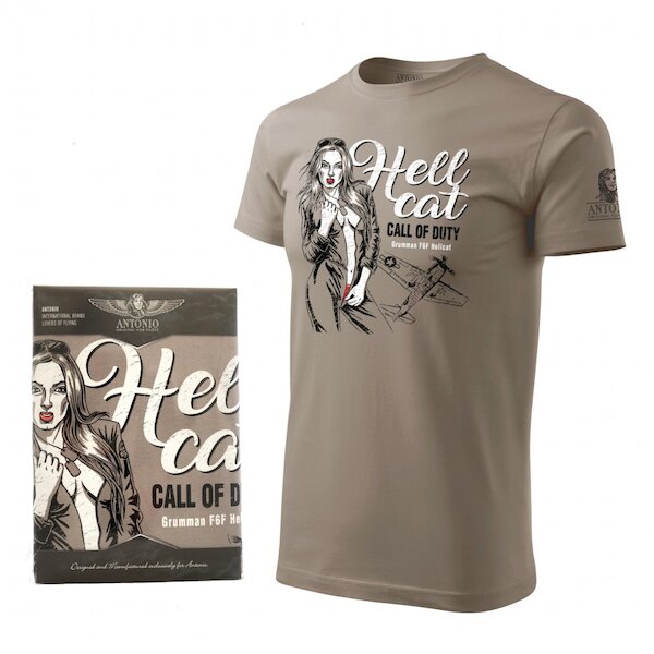 T-Shirt with pin-up nose art HELLCAT Large Grumman F6F hellcat Call of Duty 02144915