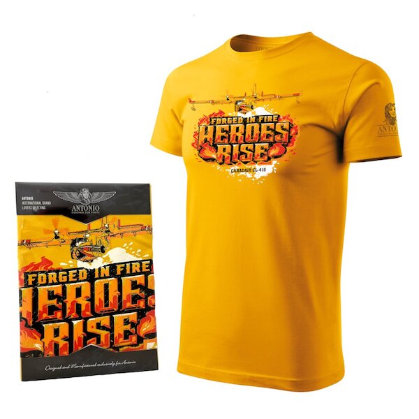 T-Shirt with Forged in Fire Heroes Rise Canadair CL-415  ANT-CL415-MAIN