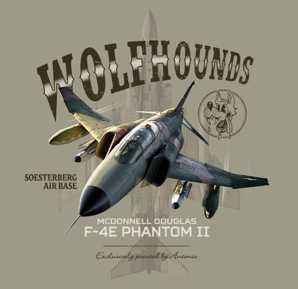 T-Shirt with 32TFS/CR Wolfhounds F-4E Phantom II Soesterberg Air Force Base  ANT-F4-MAIN