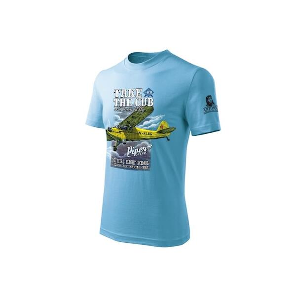 T-Shirt with Piper J-3 Cub Medium Take the Cub and learn to fly ANT-J-3 CUB-M
