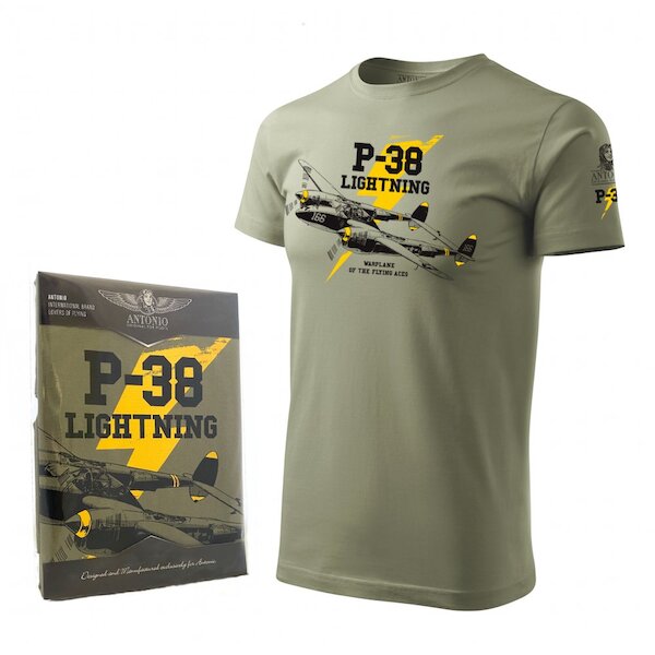 T-Shirt with P-38 LIGHTNING Medium ANT-P38-M
