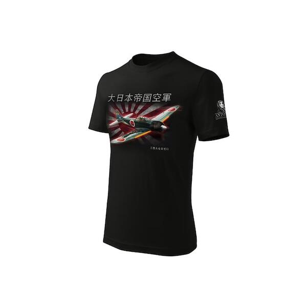 T-Shirt with Imperial Japanese Naval Aviation Mitsubishi A6M Zero Large ANT-ZERO-L