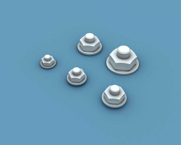 Nuts & Washers Type 1 / 0.6mm-1.2mm 200 pcs AN018