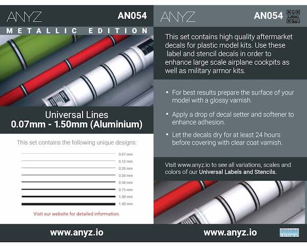 Universal Lines 0,07mm - 1.50mm (Aluminium) Metallic edition AN054