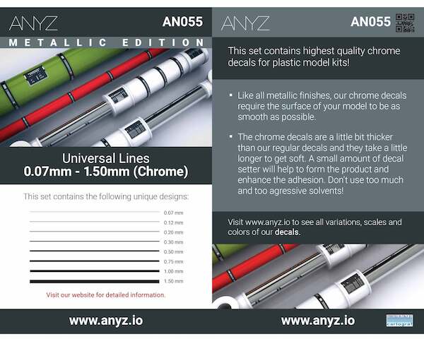Universal Lines 0,07mm - 1.50mm (Chrome)  Metallic edition  AN055