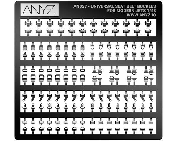 Universal Seat Belt Buckles for modern jets 1/32 (photo etched)  AN057