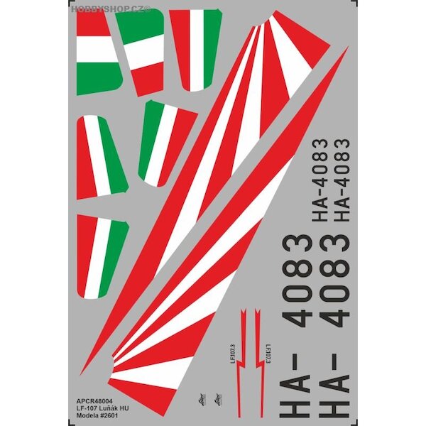 LF107 Lunak Hungary Replacement decal for Modela kit APCR48004