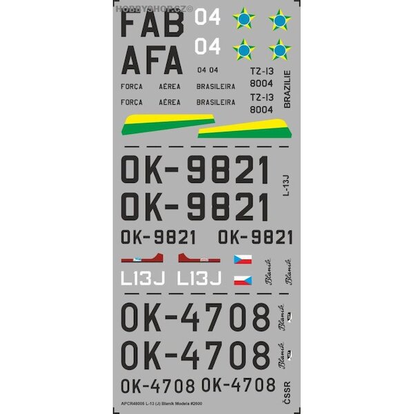 L13 Blanik Replacement decal for Modela kit APCR48005