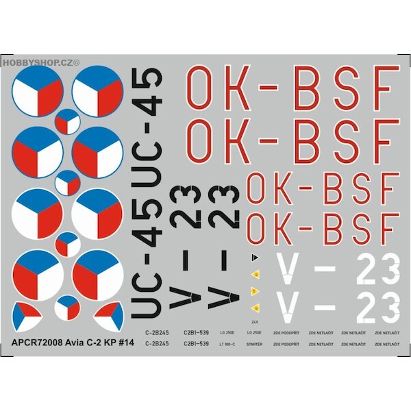 Aero C2 Replacement decal for KP APCR72008