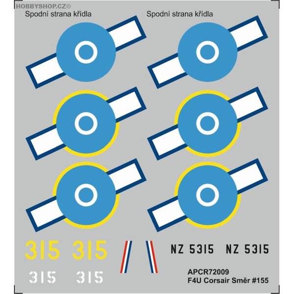 F4U-1d Corsair Replacement decal for SMER APCR72009
