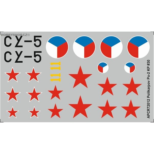 Polikarpov Po2 Replacement decal for KP  APCR72012