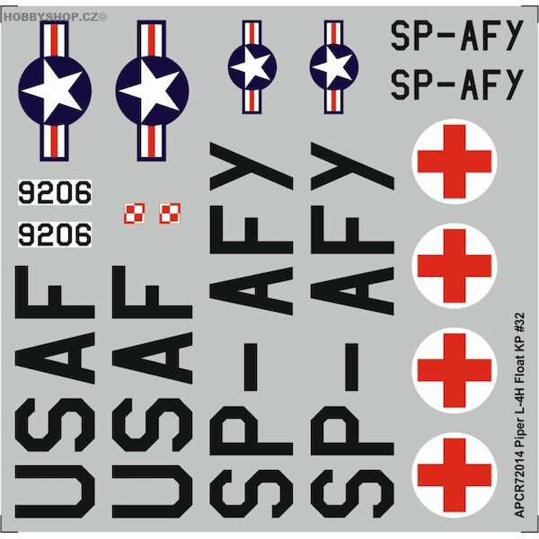 Piper L4 Floatplane Replacement decal for KP APCR72014