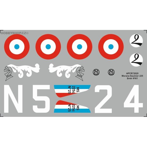 Morane Saulnier MS225c Replacement decal for SMER kit APCR72020