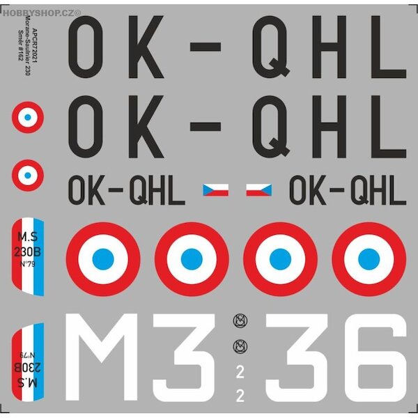 Morane Saulnier MS230B Replacement decal for SMER kit  APCR72021