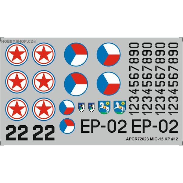 Mikoyan Mig15 Replacement decal for KP APCR72023