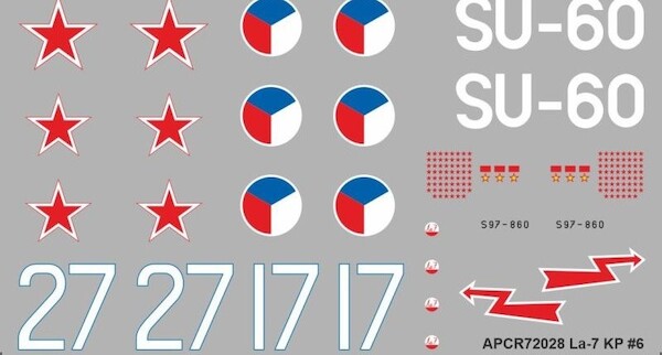 Lavochkin La7 Replacement decal for KP kit APCR72028