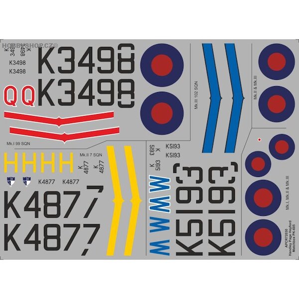 HP Heyford Replacement decal for Matchbox kit APCR72031