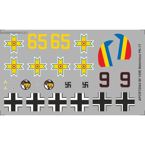 Messerschmitt Bf109E Replacement decal for Matchbox kit APCR72043